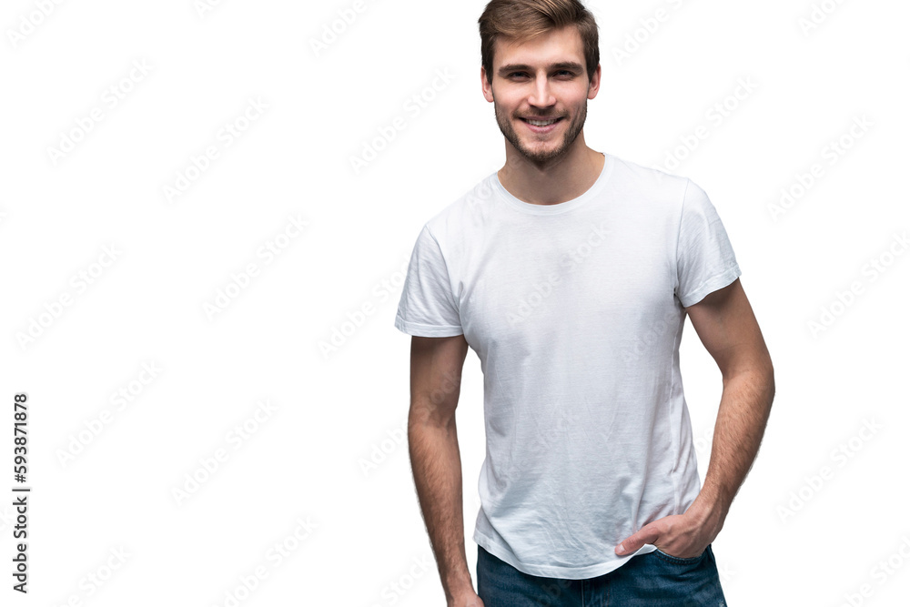 Handsome young guy posing in studio - isolated on transparent Handsome young guy posing in studio - isolated on transparent