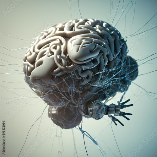 AI, artificial intelligence brain, cyborg, futuristic ai vision, artificial intelligence