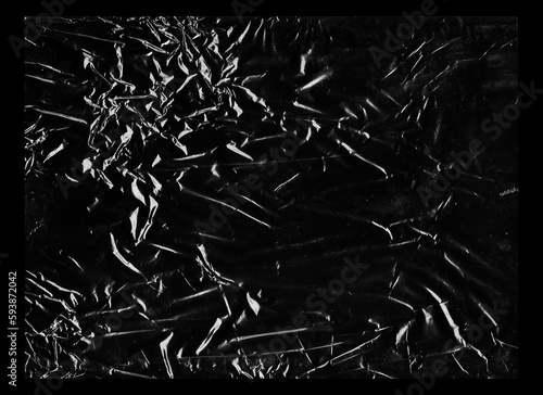 Plastic wrap texture for overlay wrinkled stretched plastic effect graphic design and visual composition