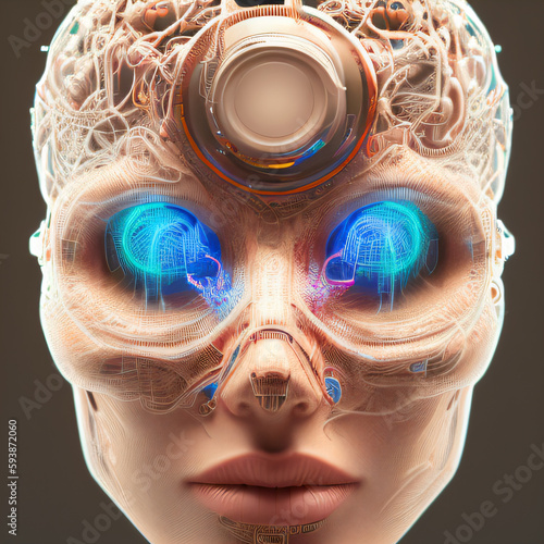 AI, artificial intelligence brain, cyborg, futuristic ai vision, artificial intelligence