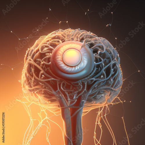AI, artificial intelligence brain, cyborg, futuristic ai vision, artificial intelligence