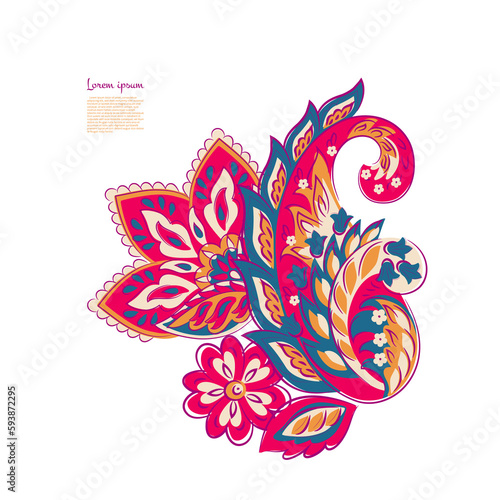 Damask Floral Paisley isolated pattern