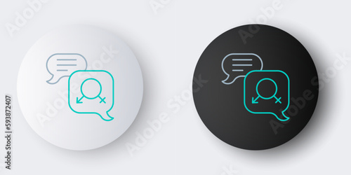 Line Gender equality icon isolated on grey background. Equal pay and opportunity business concept. Colorful outline concept. Vector