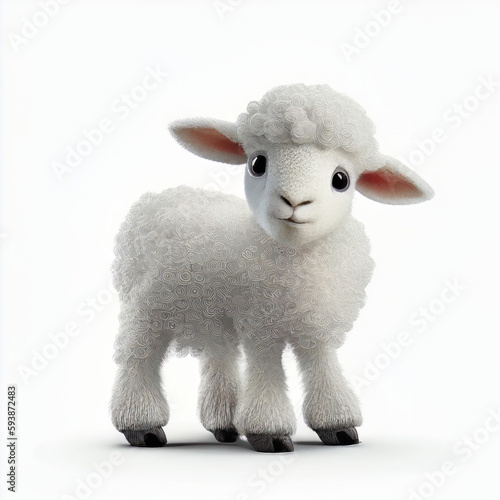 lamb, sheep 3d character Generative AI