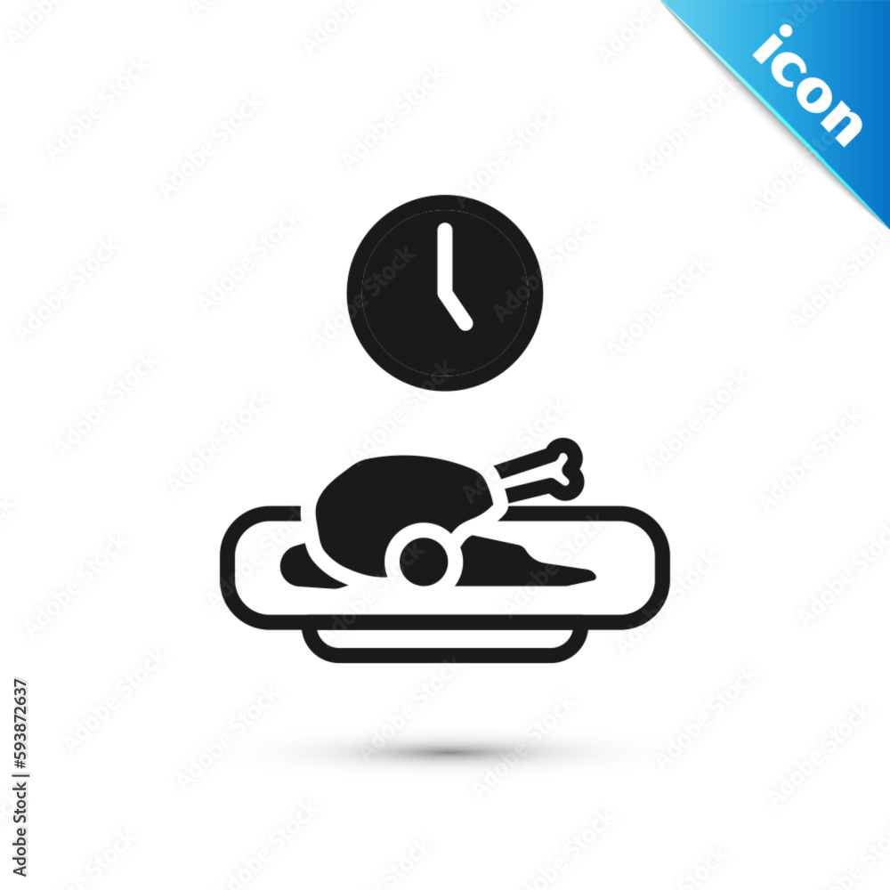 Grey Food time icon isolated on white background. Time to eat. Vector Grey Food time icon isolated on white background. Time to eat. Vector