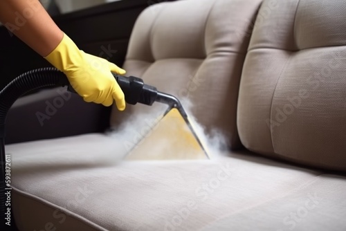 Cleaning sofa service. Generate Ai © nsit0108