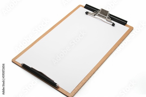 Office clipboard with pen. Generate Ai