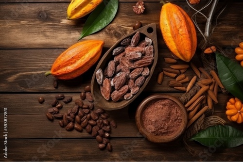 Cocoa pod products. Generate Ai
