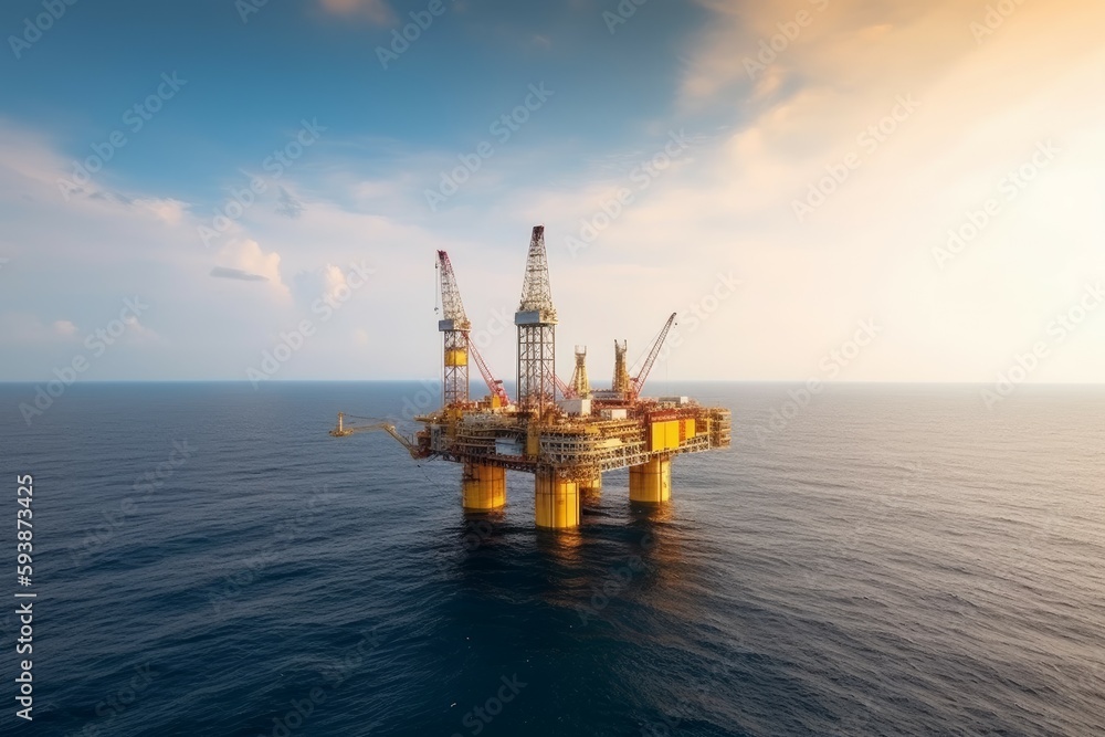 Sea petroleum platform. Generate Ai Sea petroleum platform. Generate Ai