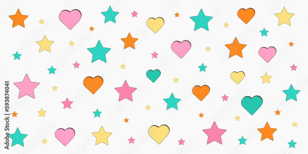 y2k.Stars. 2000s.Retro y2k style.Cartoon style. Vector set of design ...