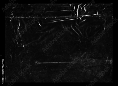 Plastic wrap texture for overlay wrinkled stretched plastic effect graphic design and visual composition