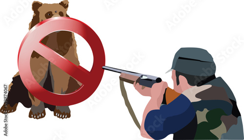 forbidden to hunt the hunter bear with animal-