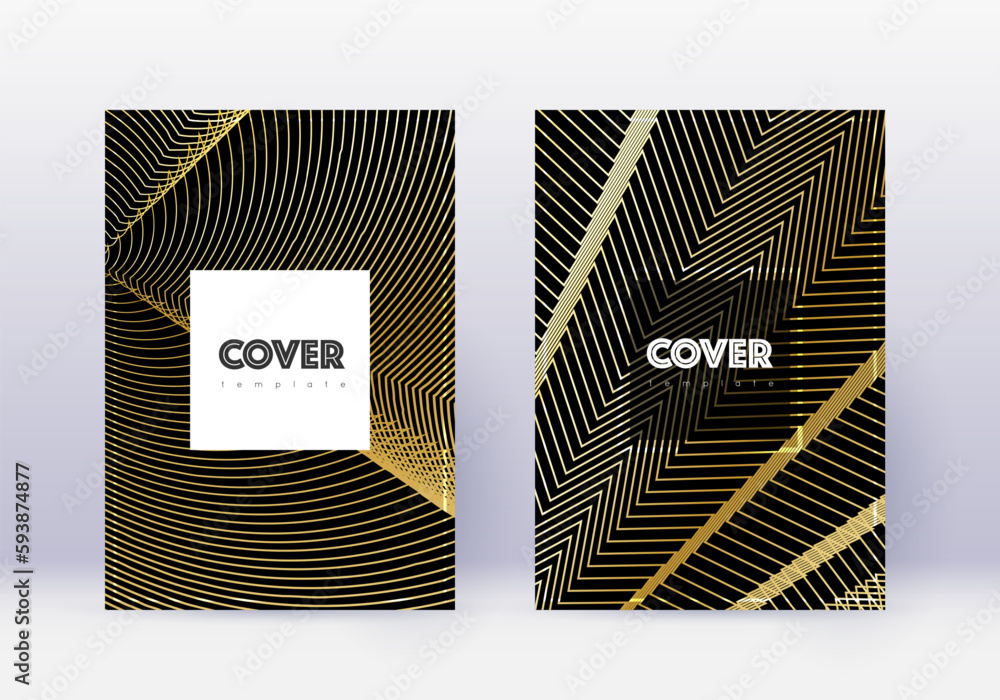 Hipster cover design template set. Gold abstract l Hipster cover design template set. Gold abstract l