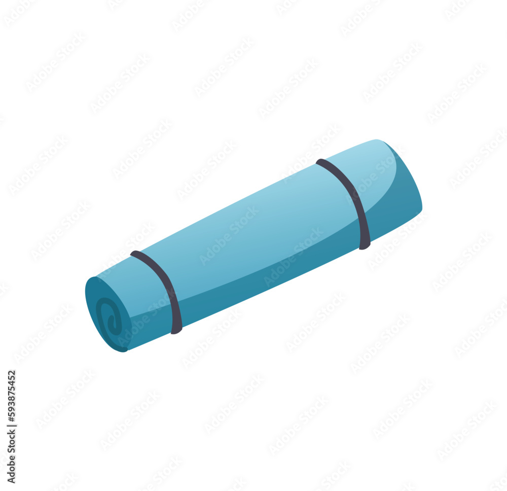 Concept Camping sleeping mat foam pad. The illustration features a flat, vector design of a foam camping mat, depicted in a cartoon style. Vector illustration. Concept Camping sleeping mat foam pad. The illustration features a flat, vector design of a foam camping mat, depicted in a cartoon style. Vector illustration.