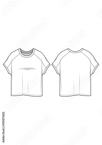 Jersey ,French Terry, Fleece Oversize sweatshirt top technical drawing / flat sketch /CAD / ADOBE Illustrator vector digital download