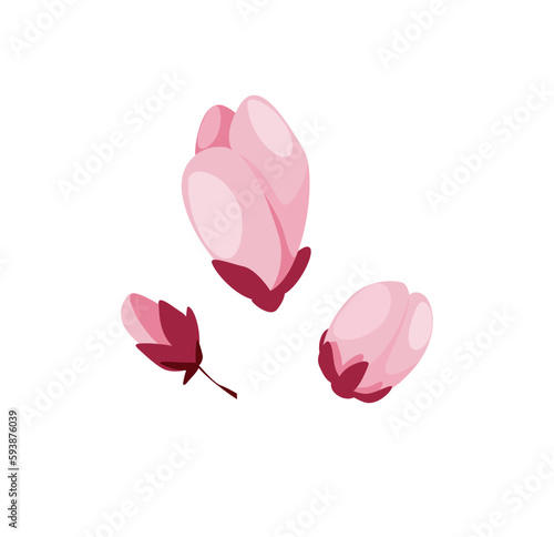 Fototapeta Naklejka Na Ścianę i Meble -  Concept Cherry blossom flowers. The cherry blossom flower is rendered as a vector graphic, with smooth curves and crisp lines that can be scaled without losing quality. Vector illustration.