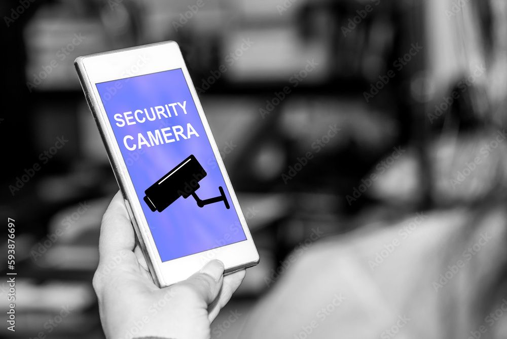 Security camera concept on a smartphone