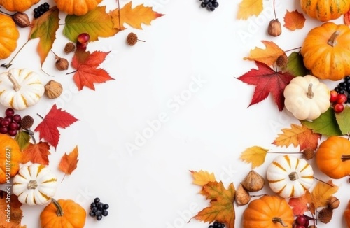 Festive autumn leaf decor. Generate Ai