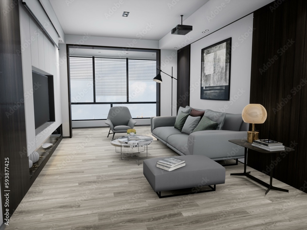 Modern livingroom with US style Modern livingroom with US style