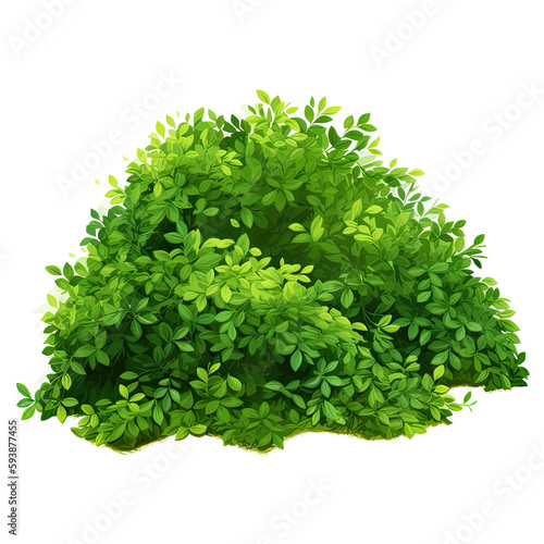 green bushes isolated on white background  made with AI
