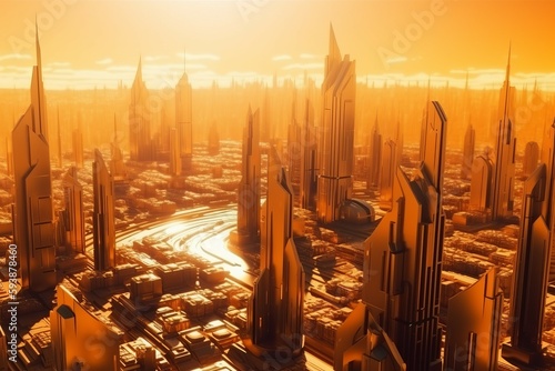 Futuristic tech city. Generate Ai