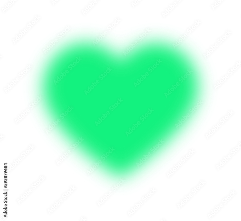 blurred green heart transparent background