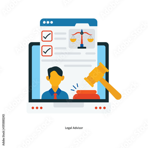 Legal Advisor Vector Fill outline Icons. Simple stock illustration stock