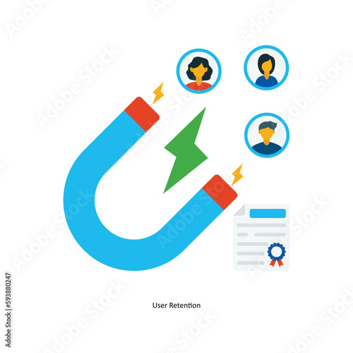 User Retention Vector Fill outline Icons. Simple stock illustration stock