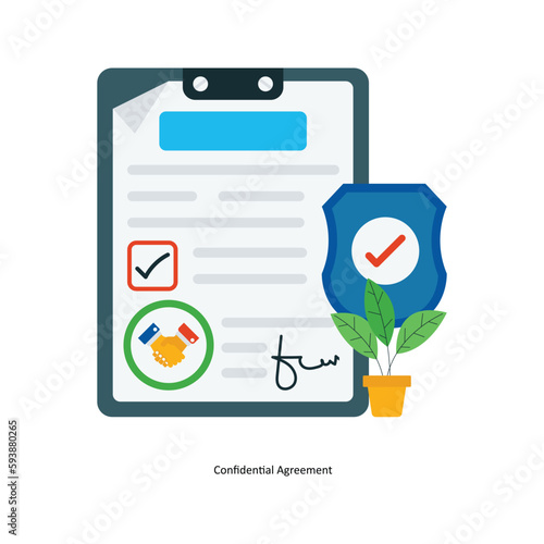 Confidential Agreement Vector Fill outline Icons. Simple stock illustration stock