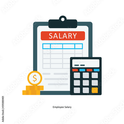 Employee Salary Vector Fill outline Icons. Simple stock illustration stock