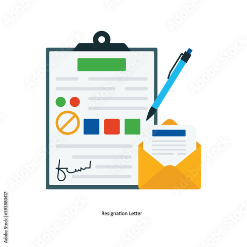 Resignation Letter Vector Fill outline Icons. Simple stock illustration stock