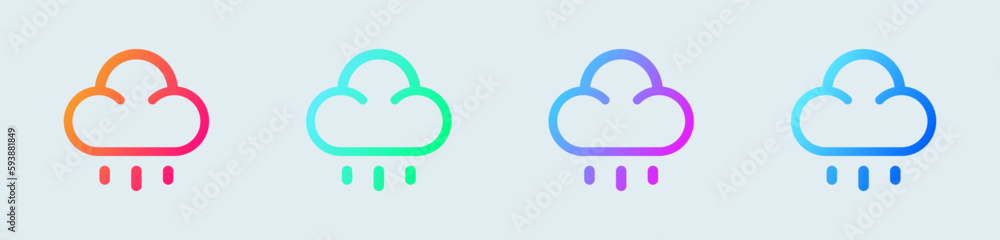 Rain line icon in gradient colors. Weather signs vector illustration. Rain line icon in gradient colors. Weather signs vector illustration.