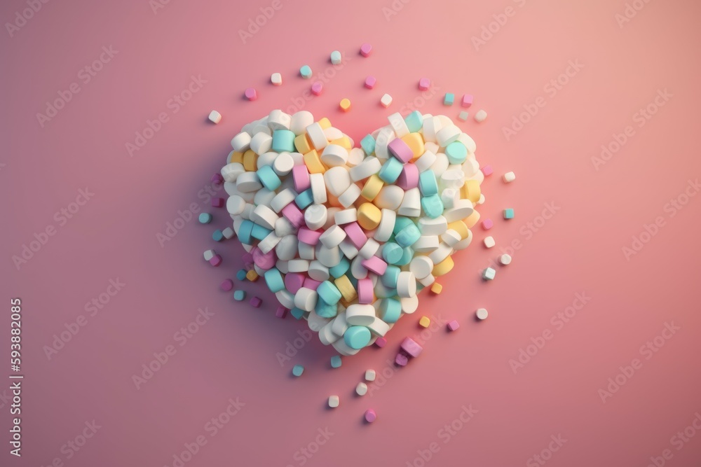 Heart tablet and pills. Generate Ai