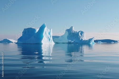 Iceberg floating in arctic. Generate Ai