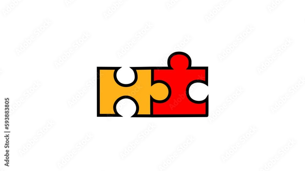 puzzle from different puzzles. autism day symbol. 4 to video illustration.
