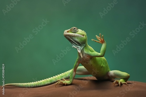 Nature lizard pose. Generate Ai