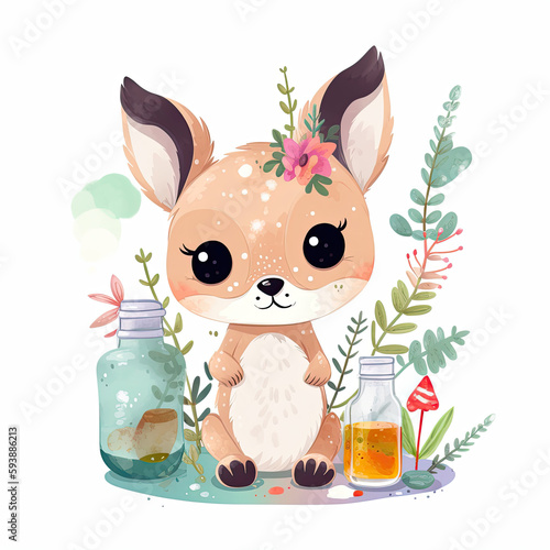 cute deer art isolated shirt design