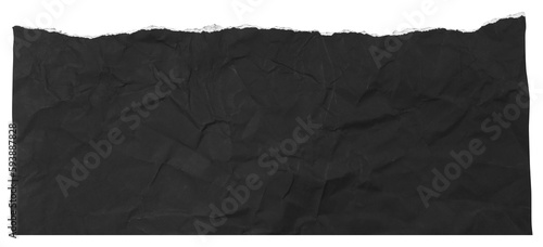 Black torn crumpled paper