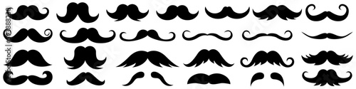Set of hipster mustache icon. Different mustache collection. Vector illustration EPS 10