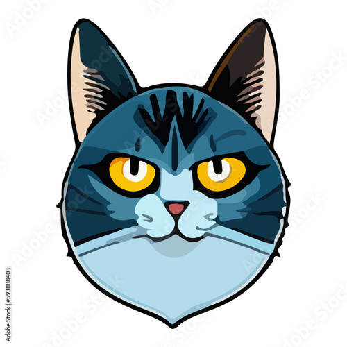 Cartoon cat character. Kitten vector breed. © NMjrw