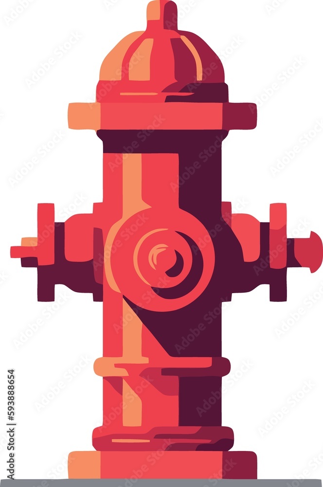 red fire hydrant object created with Generative AI technology red fire hydrant object created with Generative AI technology