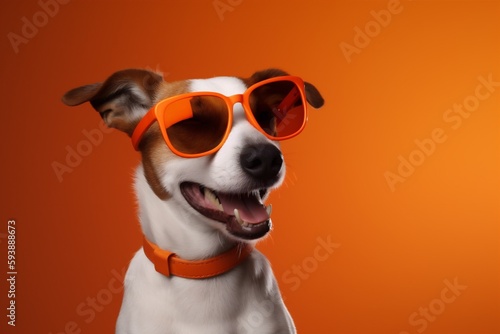 dog sunglasses isolated portrait breed pet animal smile background cute funny. Generative AI. © SHOTPRIME STUDIO