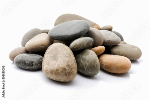 River stones pile. Generate Ai