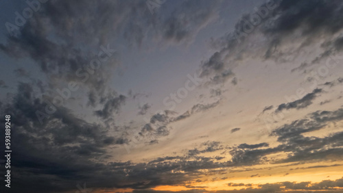 pretty dark evening sundown skyscape with beautiful clouds - photo of nature © Dancing Man