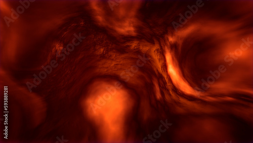 red bokeh bio lines forms background - abstract 3D illustration