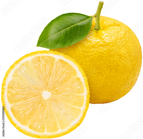 Kochi Yuzu orange isolated on white background With work path, Yellow Yuzu Orange fruit isolated on white background PNG File.