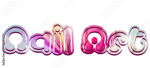 nail art - Multicolor and glitter lettering - great for website, email, presentation, card, book, t-shirt, sweatshirt, label, sticker, book, notebook, printable -

