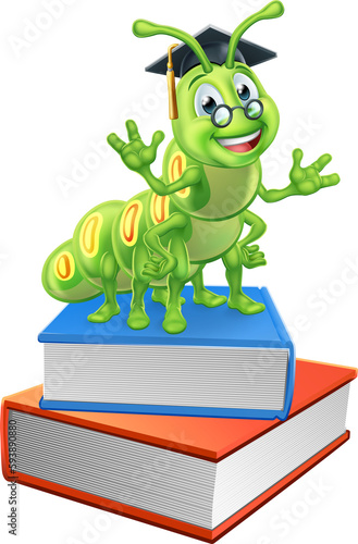 Book Worm Cartoon Caterpillar