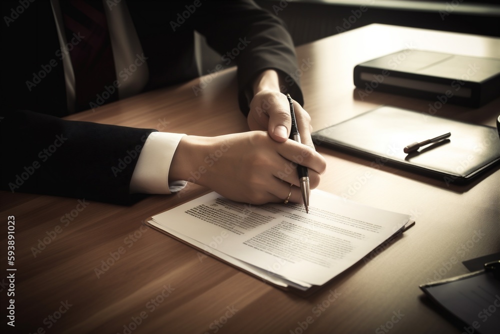contract man signing business group office signature document businessman lawyer hand. Generative AI. contract man signing business group office signature document businessman lawyer hand. Generative AI.