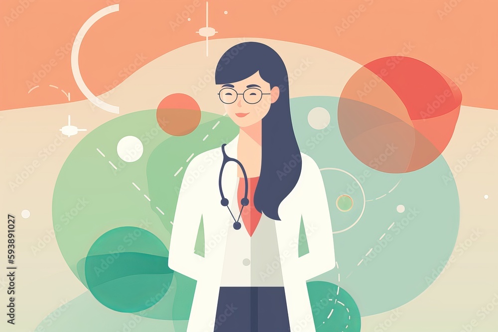 female doctor standing on the background from generative ai female doctor standing on the background from generative ai